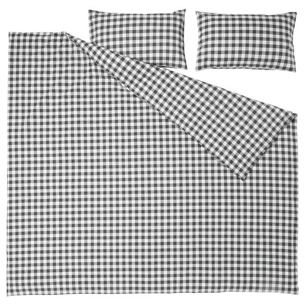 100% Cotton Black & White Checkered Duvet Set